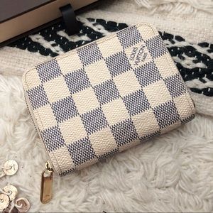 lv white checkered wallet
